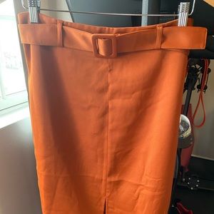 Express High Waisted Split Front Midi Skirt